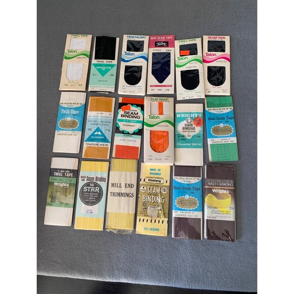 Vintage Twill Tape & Seam Binding Collection - Talon Wrights Star 3 Yards Assort - Picture 5 of 6